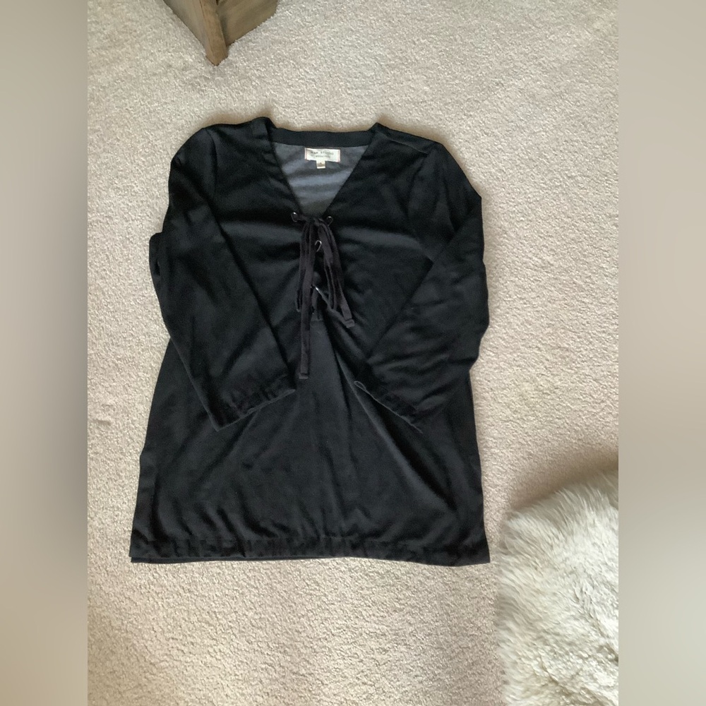 Max Studio black lace-up tunic